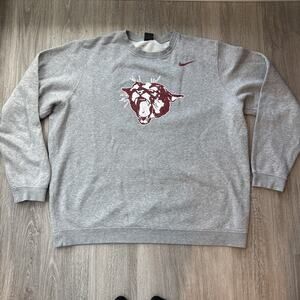 Nike Men's XXL Gray Cougar Mascot Crewneck Sweatshirt Fleece Pullover